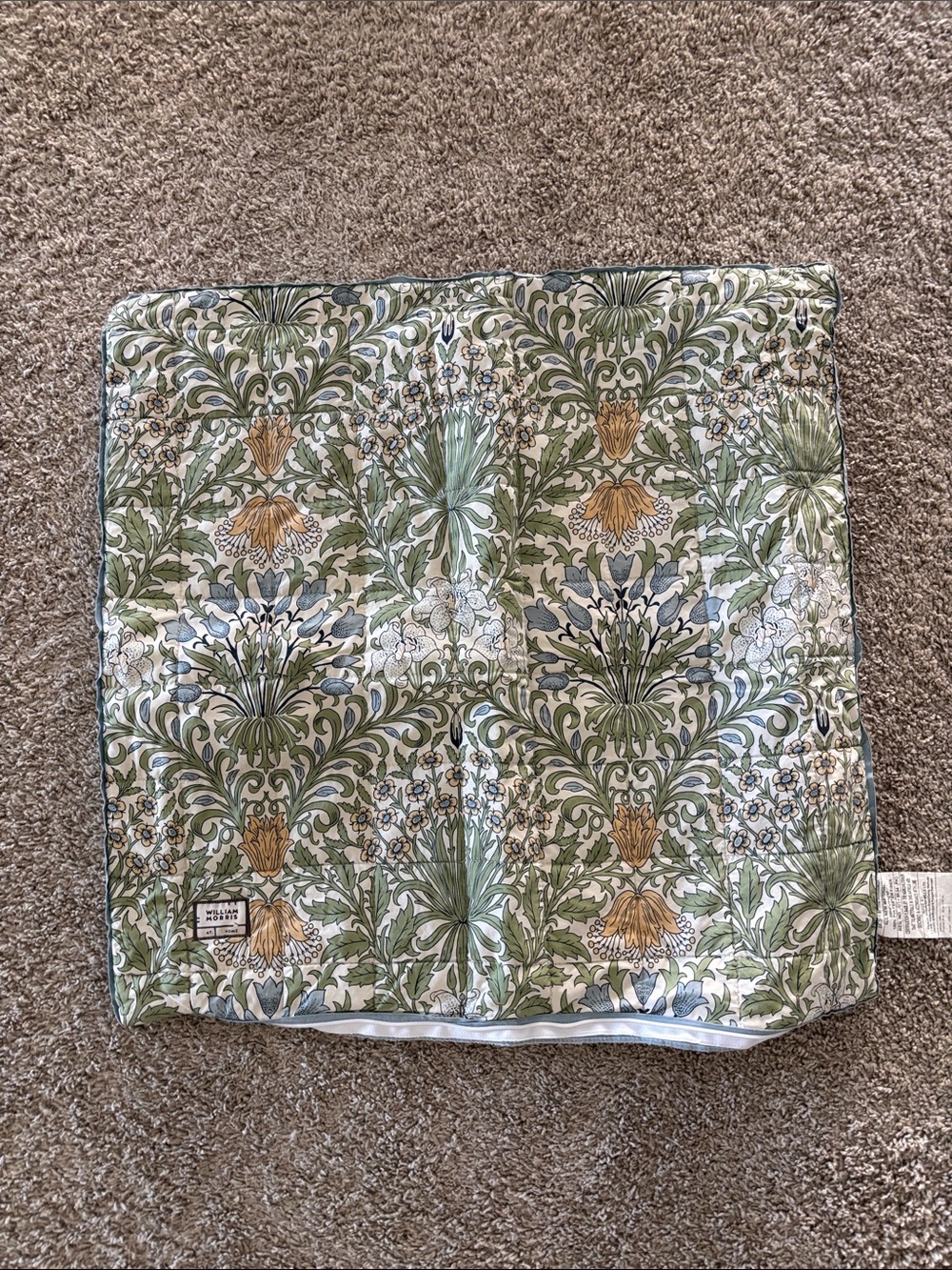 Green Floral Decorative Pillow Cover - Elegant Botanical Design (2 pillowcases)